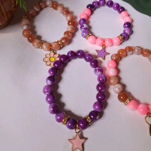 Korean Style Bracelet With Charm 2piece