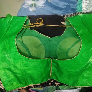 Shiny Green Blouse With Pad