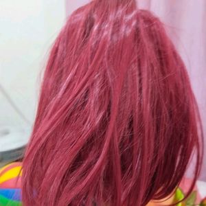 Soft Shiny Red Hair Full Head Wig With Front Bangs