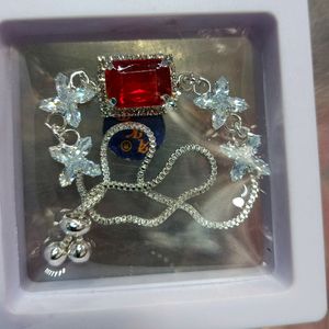 Brand New Unused Ruby Pearl Chain Bracelet