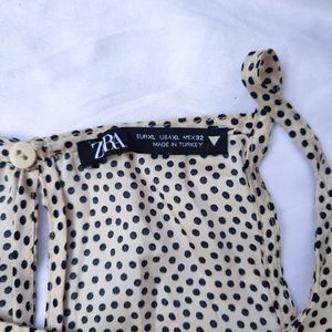 Zara Polka Dot Silky Top