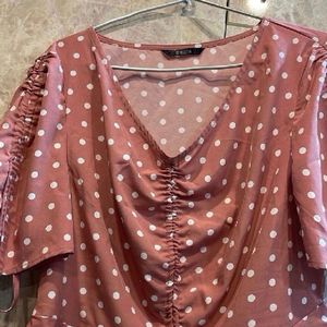 Polka Dotted Peach Pink Top