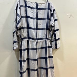 Checkered Blue White Dress