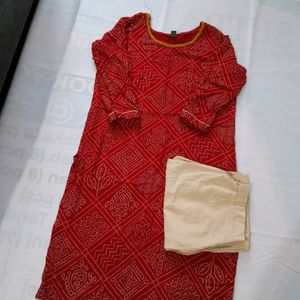 Bandhani Kurti Pant Set