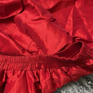 Designer Red Flared Skirt