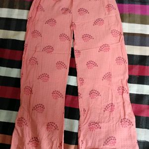 Xl,Light Pink Plazoo With Small Flowers Printed