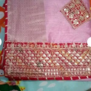 Brand New Cotton Silk Saree With Blouse Piece