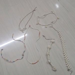 4 Bracelets 6 Korean  Necklace Set