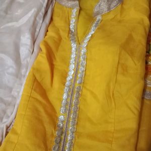 Beautiful Chanderi Silk Kurta Plazo Set With Dupat