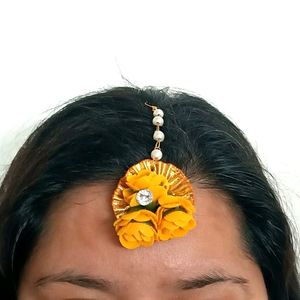 Floral Maangtika For Haldi Functions