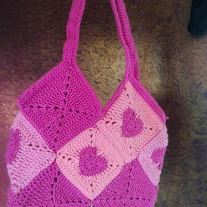 Pink Heart Tote Bag