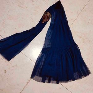 Girls' Party Wear Plazo And Crop Top With Dupatta