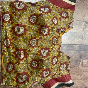 Boat Neck Kalamkari Blouse