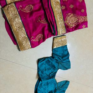 partyware worked saree with blouse