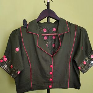 Designer Cotton Blouse New With Tag