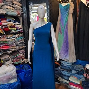 Blue One Shoulder Gown