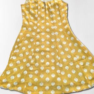 Mustard Printed Kalidar Anarkaali