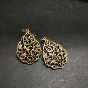 Gold Plated With Diamond Earring (Unused)