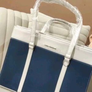 Lino Perros White Big Tote Hand Bag Clutch