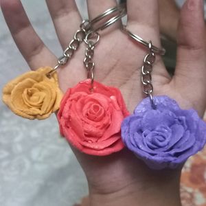 Cute 3 Rose Keychain