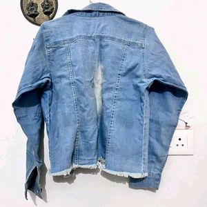 Combo Of Denim Jacket And Woolen Top