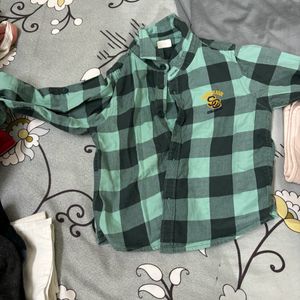 Green Black Checks Shirt