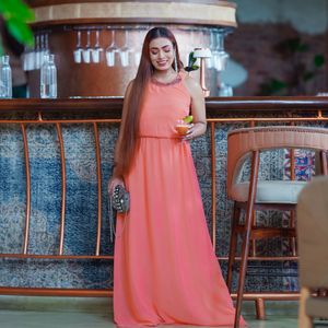 Bejewel Extra Long Maxi Dress