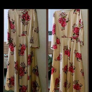 Printed Floral Kurta With Free Gift 🎁