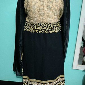 Black Beautiful Embroidered Stone Work Party Wear