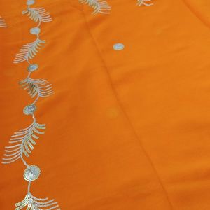 New Orange Tari Work Saree