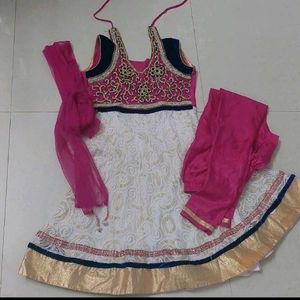 Partywear Frock suit & Net Duppata For Lil Doll