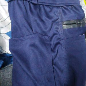 Navy Blue & Olive Green - Lycra Full Size Pant