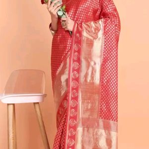 Ethnic Motifs Woven Design Zari Saree