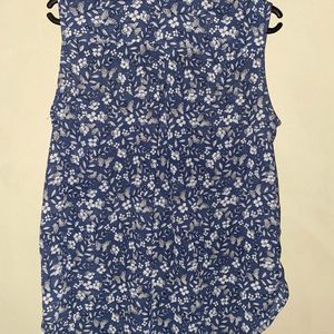 Offer Price H&M Blue Floral Print Sleeveless Top