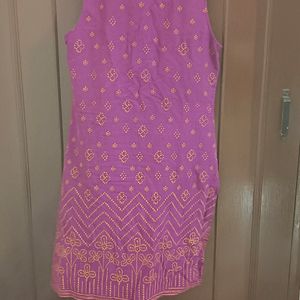 Purple And Golden Kurti