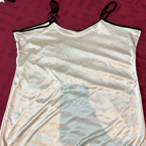 Noodle Strap Top Beige