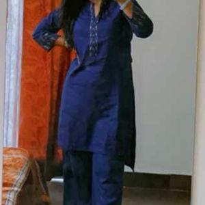 BIBA Navy Blue Kurta Set Size - S