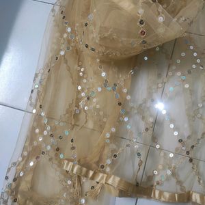 Beautiful Net Sequence Mirror Work Dupatta