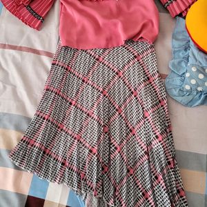 pink stylish skirt top for 5 to 8 years old