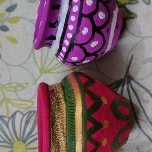 🪔Diwali Gift 🎁 2 Decorative Matki 😍 handicraft