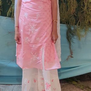 Baby Pink Kurti With Palazzo