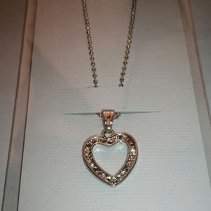 Heart Shaped Hollow Pendant With Chain
