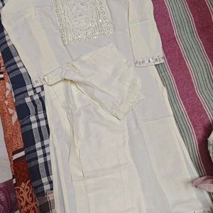 White Kurti Set