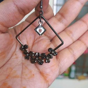 Black Dangle Hook Earrings