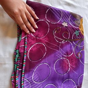 New Purple Printed Saree