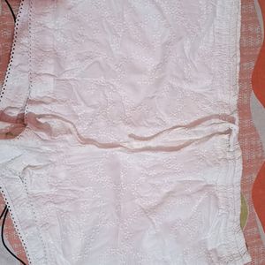 White Chikankari Shorts