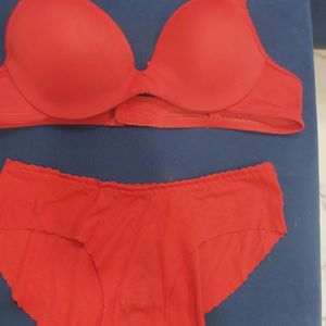 Red Bra Panty Set