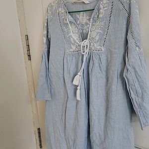 ZARA EMBROIDERED TUNIC DRESS