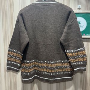 Seoul Mate Geo Pattern Drop Down Cardigan