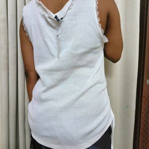 Ribbed White Tunic